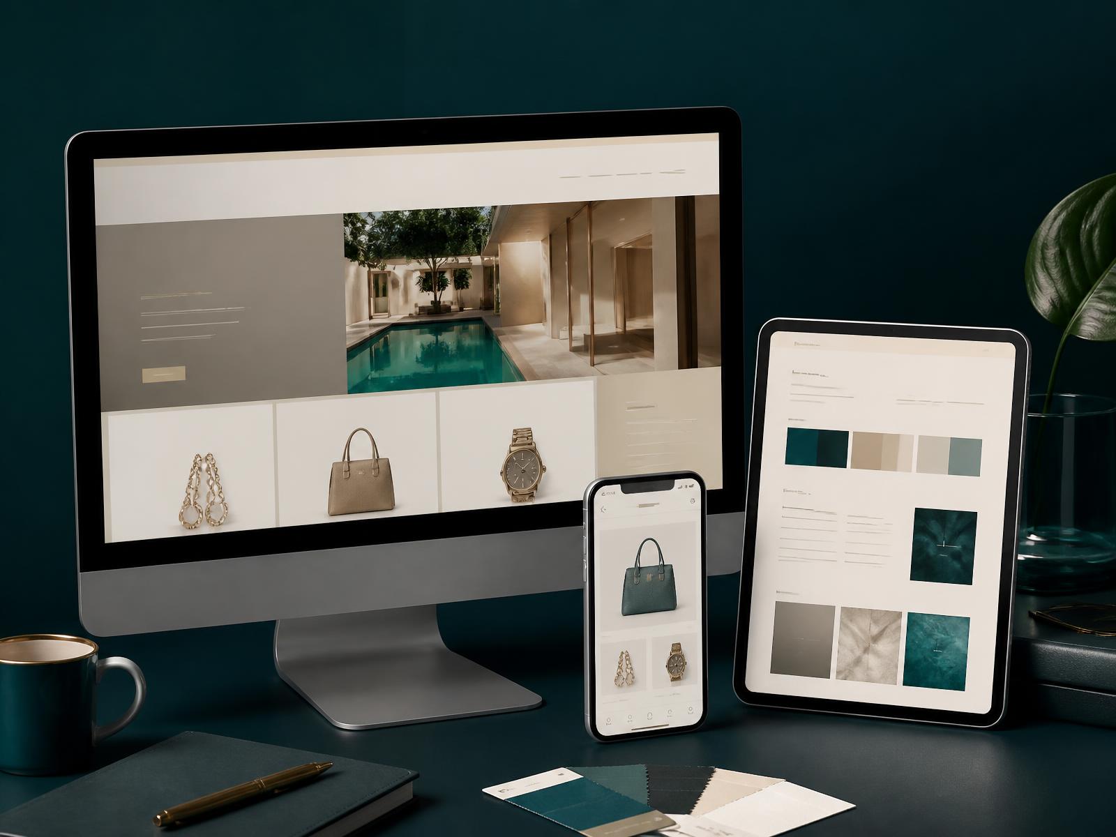 Tradeo storefront presented across desktop and mobile