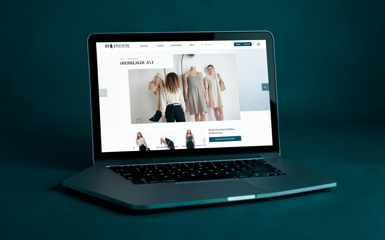 ADAN Fashion online store shown on a laptop
